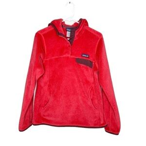 Patagonia Women’s Re-Tool Snap-T Fleece hoodie Pullover Red Coral